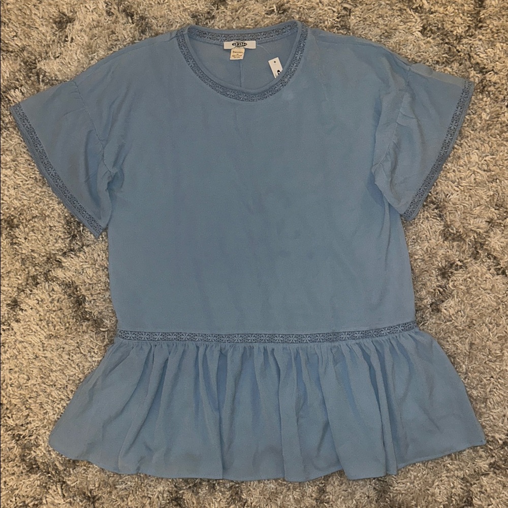Chic Ruffle DropWaist Dress or Flowy Blouse Tunic with Collar & Sleeve Detailing